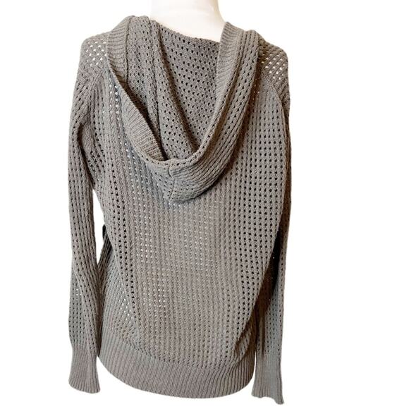 T by Alexander Wang size Small perforated mesh hoodie gray - Picture 2 of 6